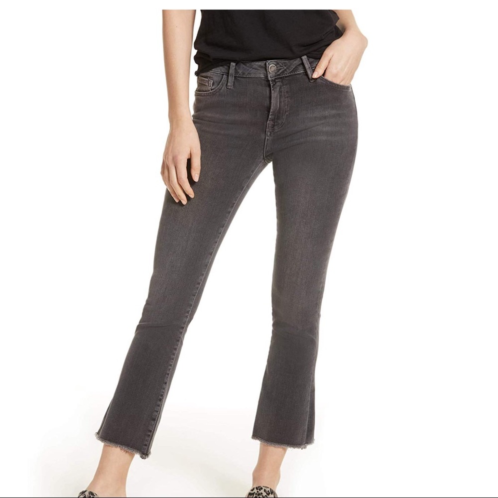 Free People Raw Edge Crop Straight Jean